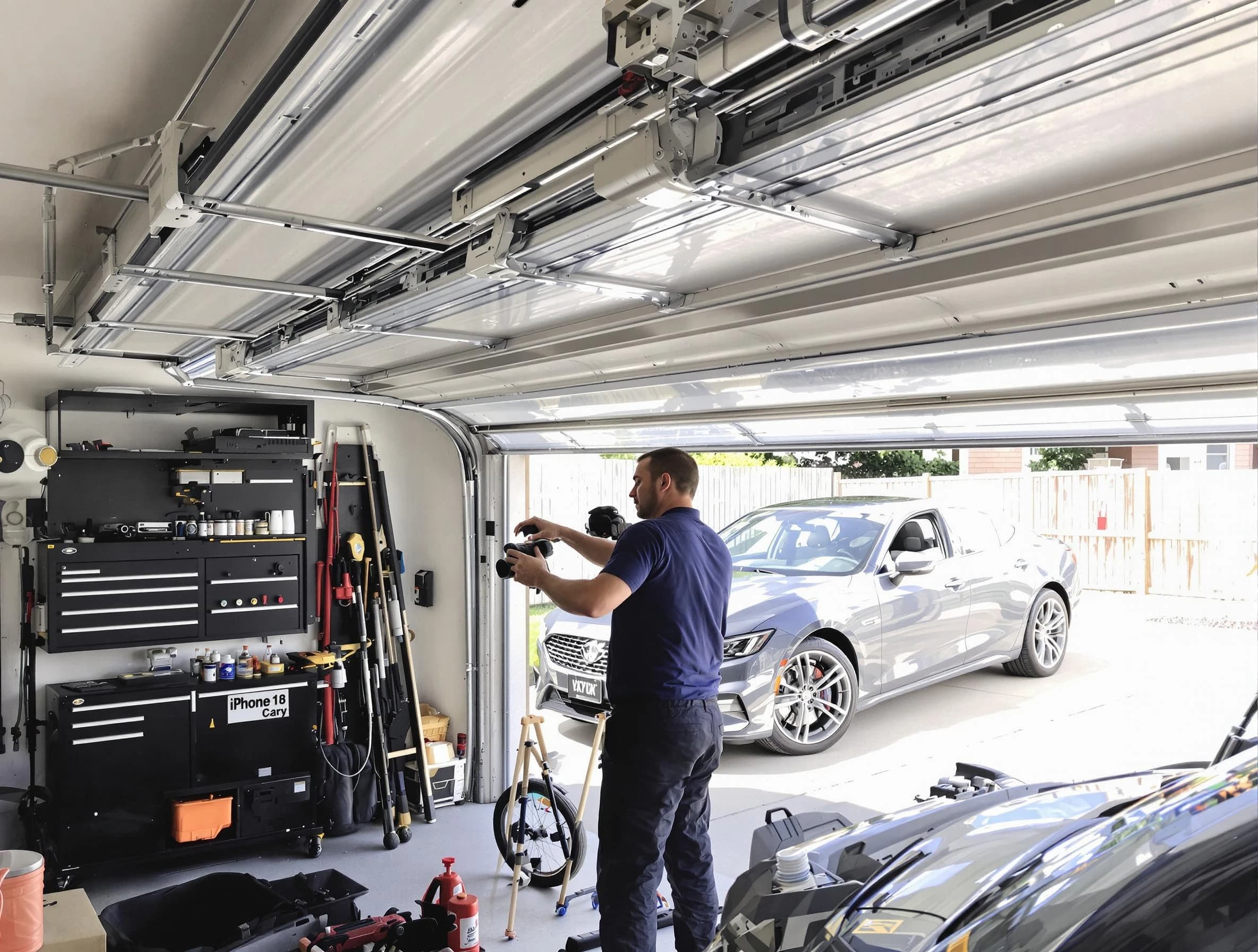 Franklin Garage Door Repair technician fixing noisy garage door in Franklin